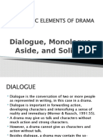 Intrinsic Elements of Drama: Dialogue, Monologue, Aside, and Soliloquy