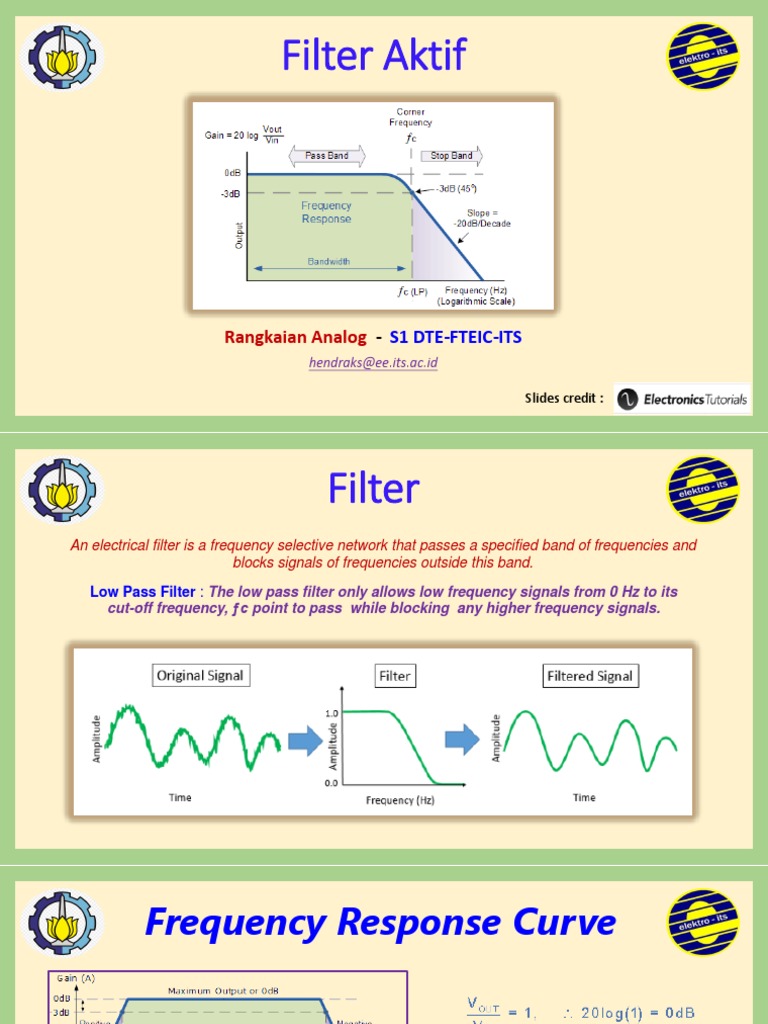 LP Filter Aktif RA S1 DTE ITS PDF | PDF | Low Pass Filter | Signal ...