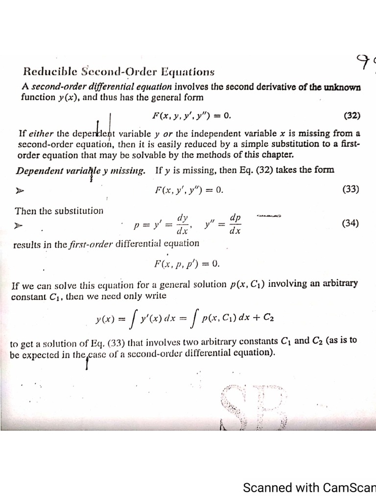 Reduction of Order Method | PDF