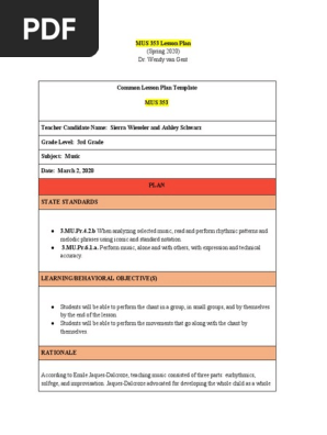 music lesson plan