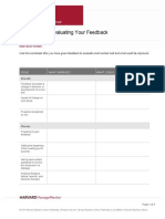 Worksheet For Evaluating Your Feedback: Instructions