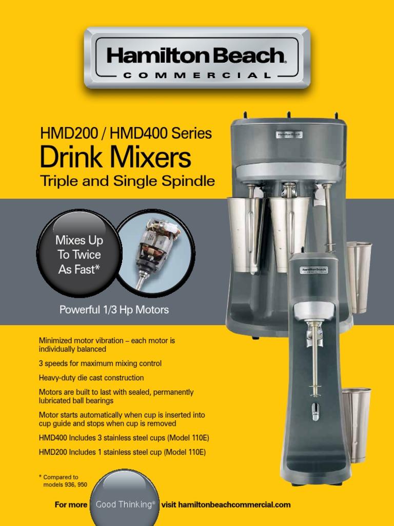 Drink Mixers: HMD200 / HMD400 Series | PDF | Manufactured Goods