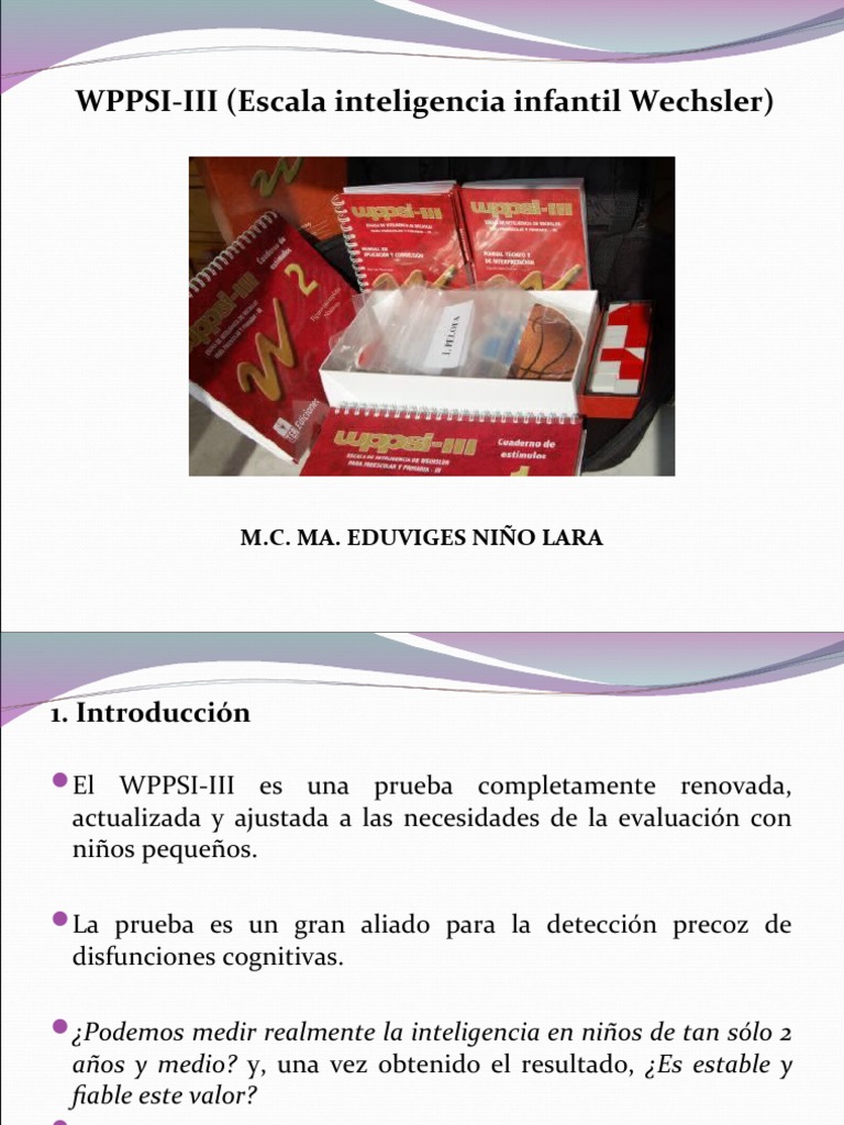 Escala Wpssi-Iii | PDF | Cociente de inteligencia | Inteligencia