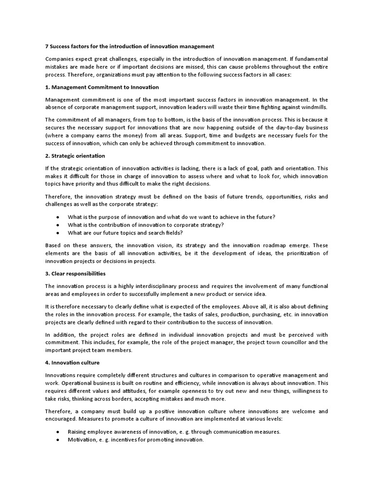 Innovation Management Essentials | PDF | Innovation | Strategic Management