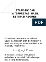 Uji Statistik Dan Interpretasi Hasil Estimasi Regresi