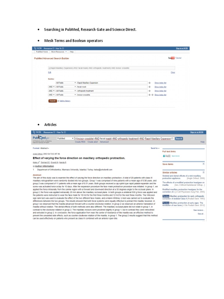PubMed Search: Mesh Terms & Boolean Operators | PDF | Science ...
