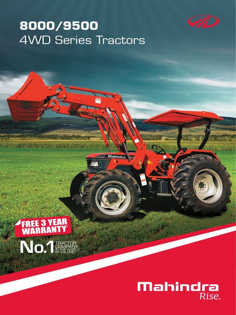 Mahindra 8000 9500 4wd Series Brochure Web Tractor Manual Transmission