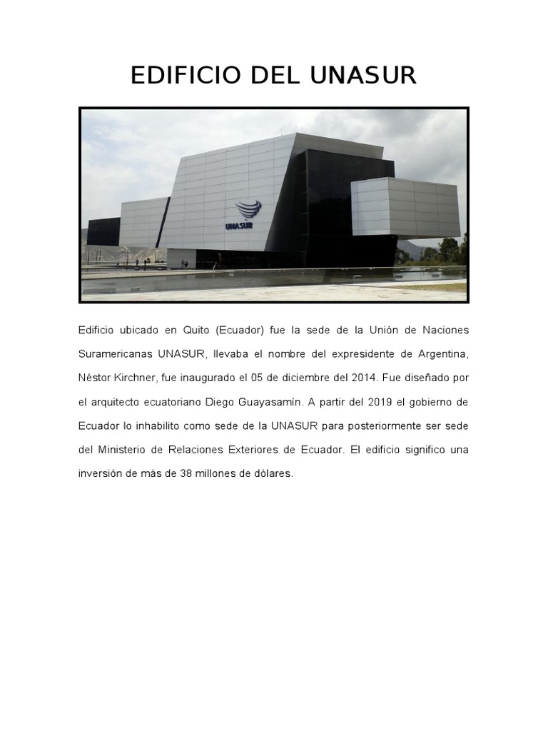 Edificio Del Unasur | PDF | Ecuador | América del Sur