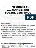 Conformity Deviance and Social Control