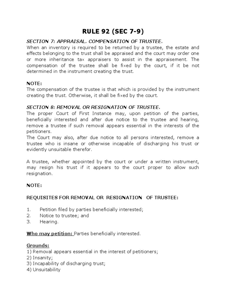 Rule 98 Sec 7-9 | PDF | Trust Law | Concurrent Estate