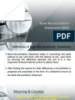 Bank Reconciliation Statement (BRS)