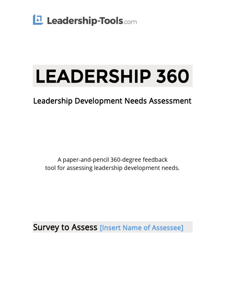 Leadership 360: Leadership Development Needs Assessment | PDF ...