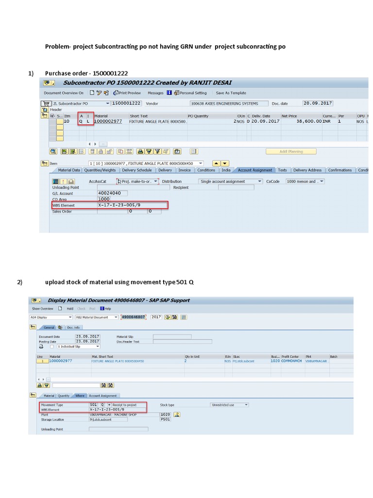 Project Subcontracting PO Issue | PDF