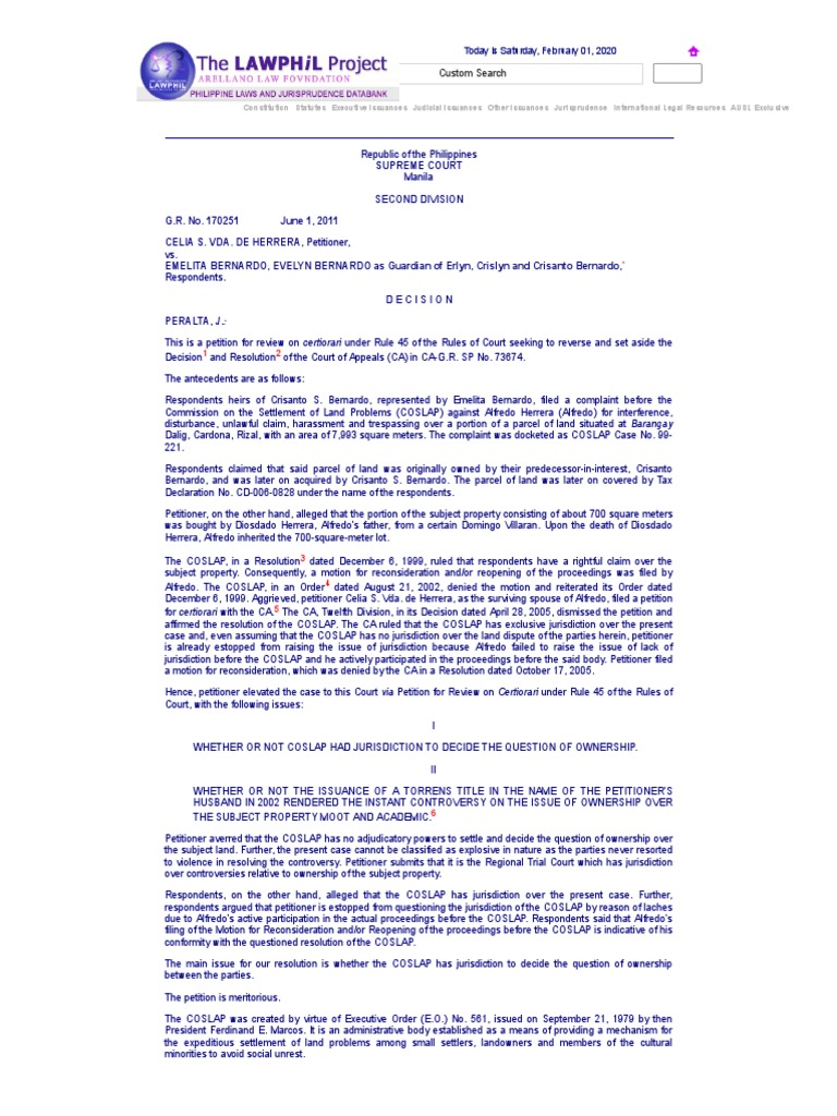 15G.R. No. 170251 PDF Estoppel Laches (Equity)