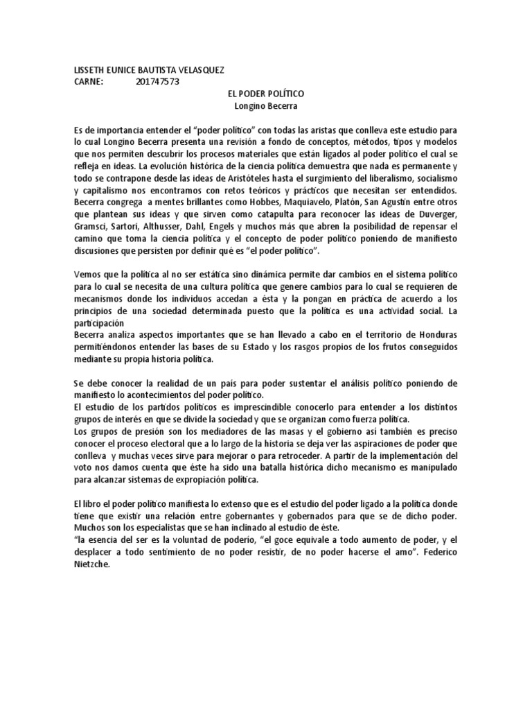 Conceptos y dinámicas del poder político | PDF | Ciencias Políticas ...