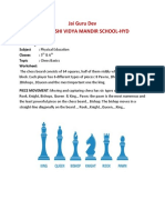 Chess Basics Worksheet for 5th & 6th Grade Physical Education Class