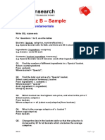 SQL Quiz Sample - B