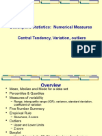 Central Tendency Variation Outliers