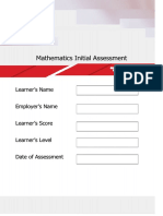 Initial Assessment English and Math