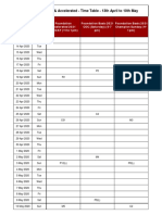 Foundation Basic & Accelerated - Time Table - 13th April To 10th May