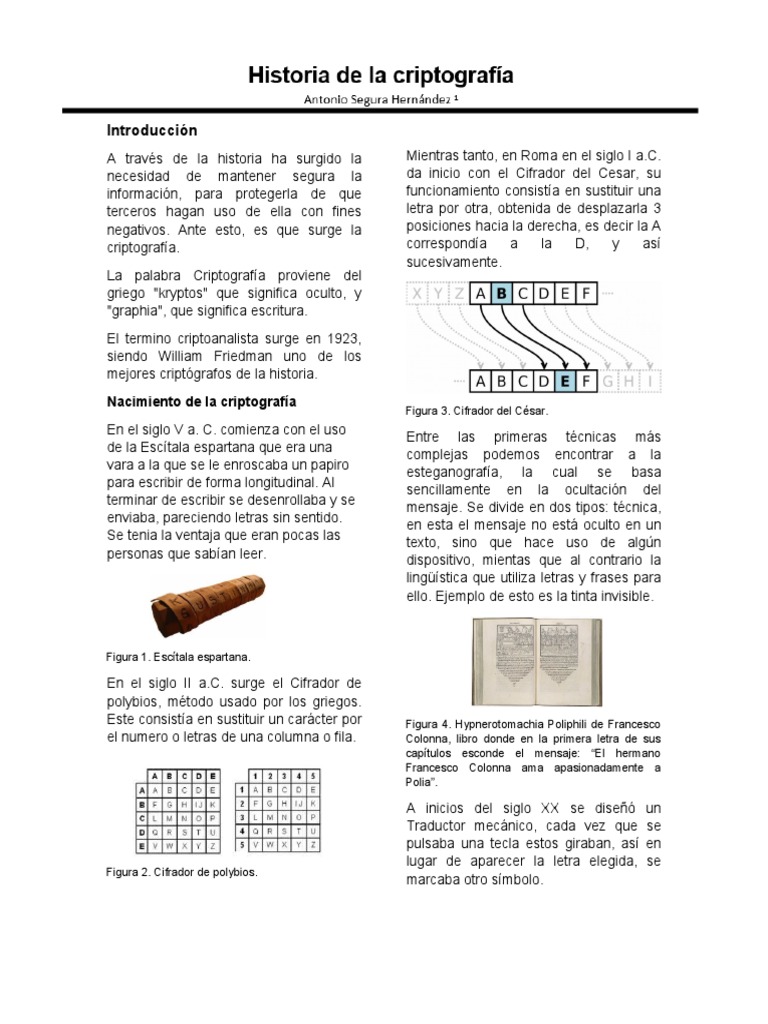 Articulo Historia de La Criptografia | PDF | Criptografía ...
