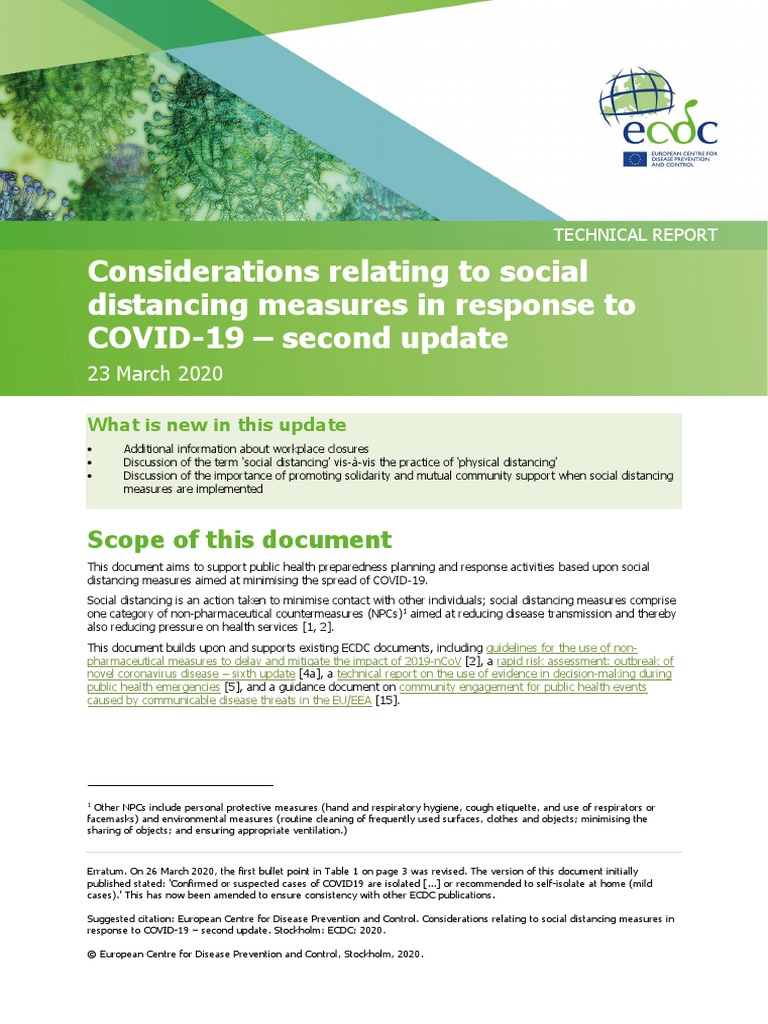 Covid 19 Social Distancing Measuresg Guide Second Update | PDF ...