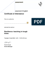 Cambridge Assessment English: Certificate of Attendance