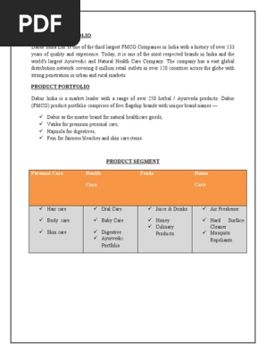 Dabur COMPANY PORTFOLIO