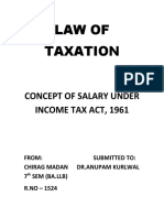 Concept of Salary Under Income Tax Act