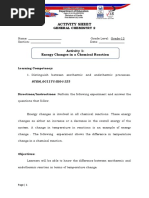 Activity Sheet: General Chemistry 2