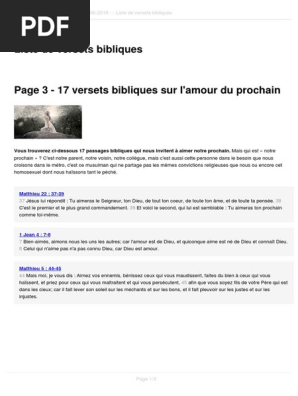 17 Versets Bibliques Sur L Amour Du Prochain Pdf Amour Doctrines Et Croyances Religieuses