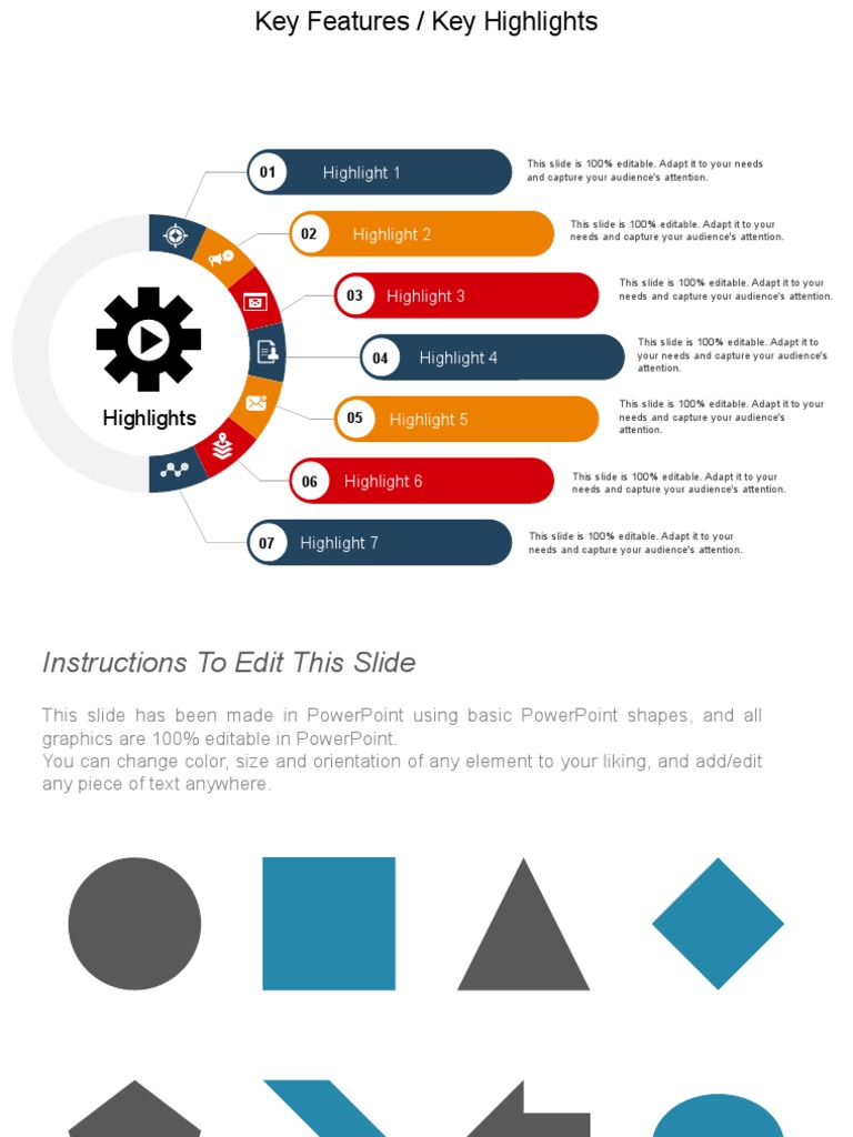 Editable Key Highlights Slide Template | PDF | Icon (Computing ...