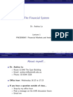 The Financial System: Dr. Andrea Lu
