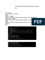 PL/SQL programs to check number sign, find day from date, print patterns, calculate average salary