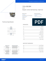 7214 BECBM: Angular Contact Ball Bearings, Single Row