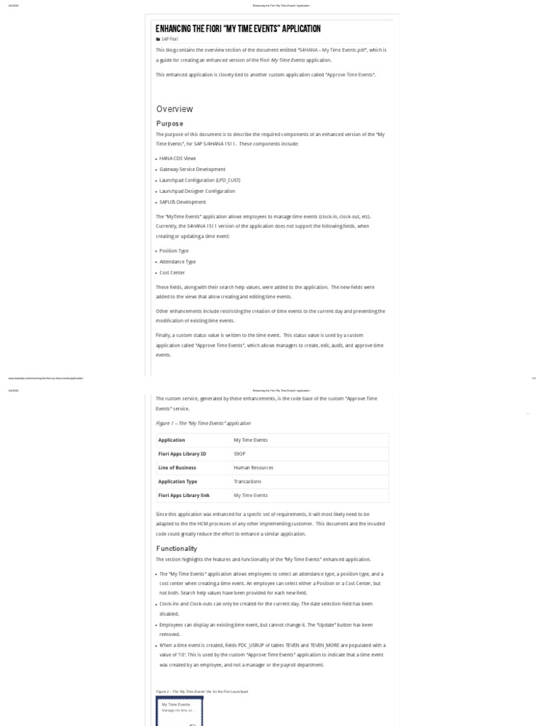 Enhancing The Fiori "My Time Events" Application PDF Software