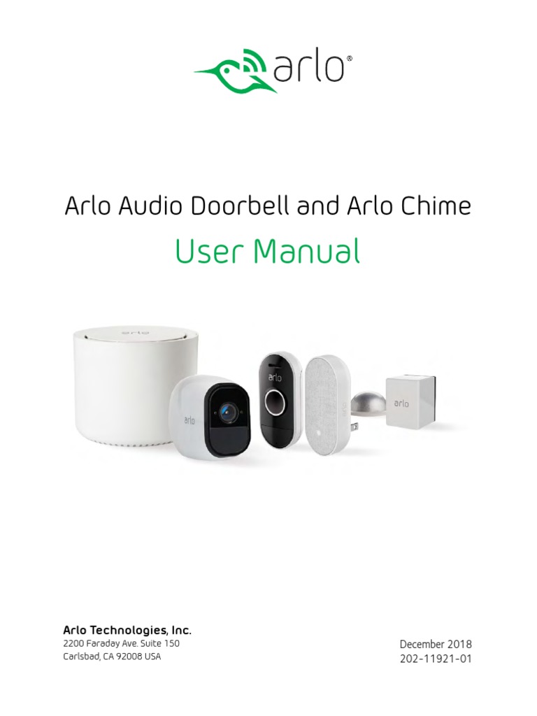 User Manual Arlo Audio Doorbell and Arlo Chime PDF Electronics