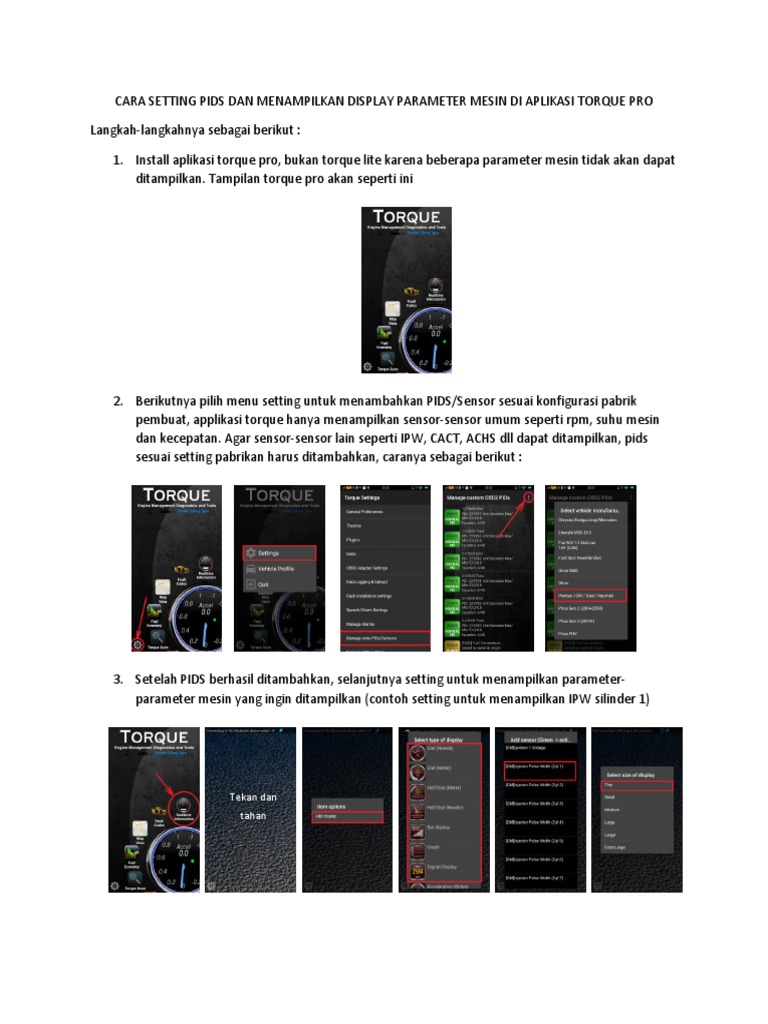 Cara Setting PIDS Di Aplikasi Torque PDF PDF