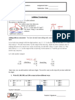 Summary: Addition Terminology: Sentence