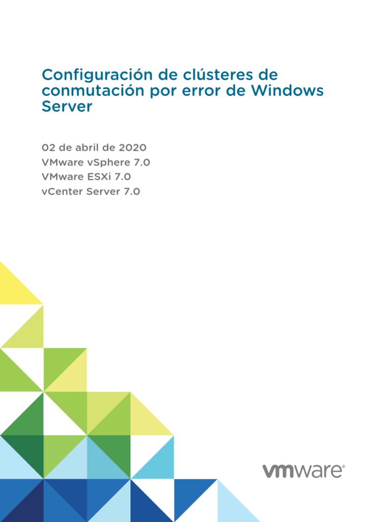 Vsphere Esxi Vcenter Server 70 Setup WSFC PDF | PDF | V Mware | Grupo ...