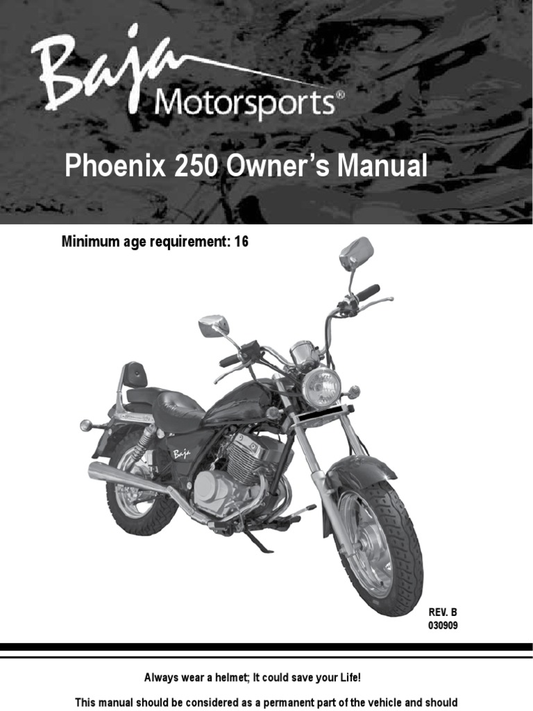 PX250 Motorcycle Owners Manual (VIN Prefix LUAH) | PDF