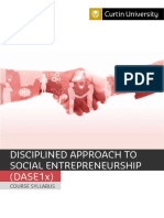 Disciplined Approach To Social Entrepreneurship: (DASE1x)