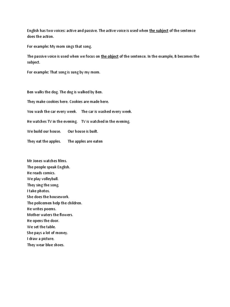 Passive Voice Pdf