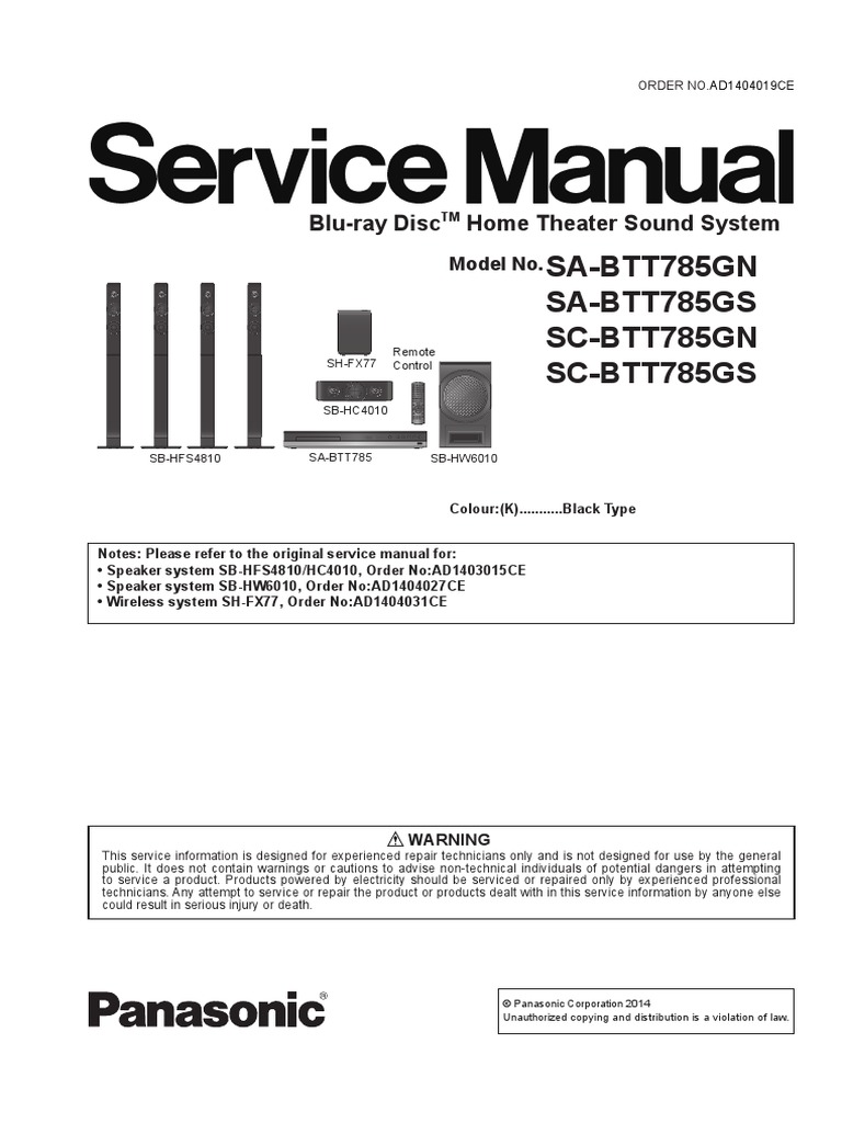 Panasonic Sa Btt785 Pdf Electrostatic Discharge Physics