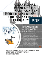 Organizational Behavior of The Personnel As A Key For The Increase Organization Efficacy