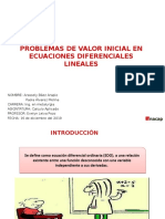 Problemas de valor inicial en ecuaciones diferenciales lineales de segundo orden