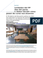 Tres Comunidades Descolgadas de Pacto Educativo