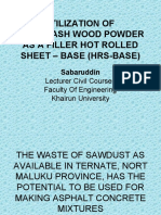 Utilization of Waste Ash Wood Powder As A Filler Hot Rolled Sheet - Base (Hrs-Base)