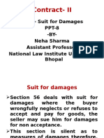 Contract-II: Topic - Suit For Damages PPT-8 - BY - Neha Sharma Assistant Professor National Law Institute University Bhopal