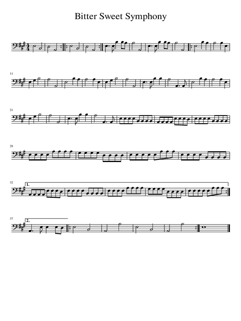 Bitter Sweet Symphony Bajo PDF